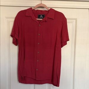 Men's Red Button-Down Shirt
